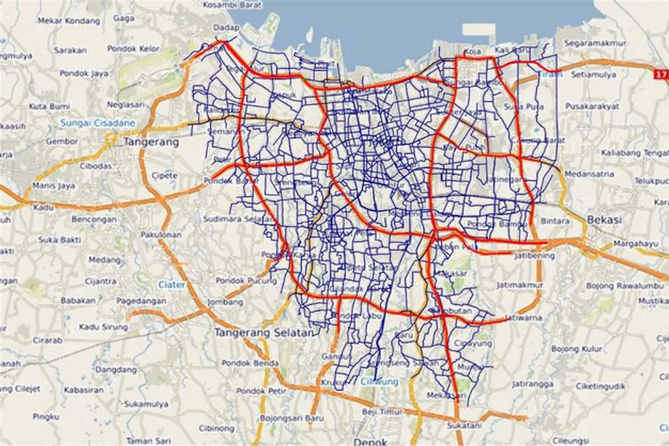 Transport network model used in Thinkvire geospatial and demand analysis